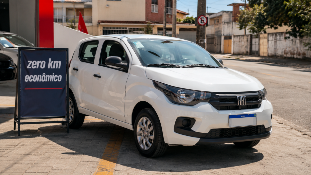O Fiat que bebe pouco, cabe no bolso e ainda entra na lista dos zero km mais baratos do Brasil