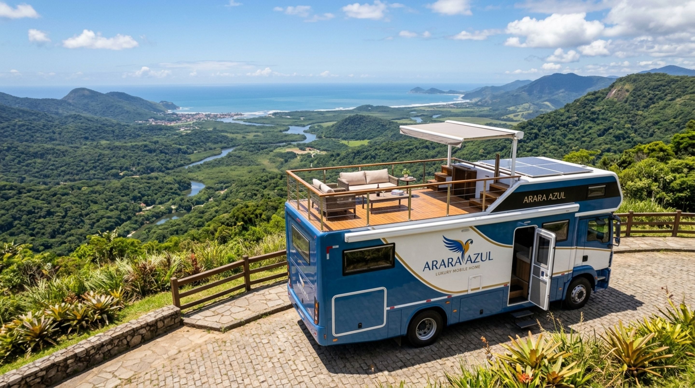 Arara Azul: o motorhome de dois andares que une lu