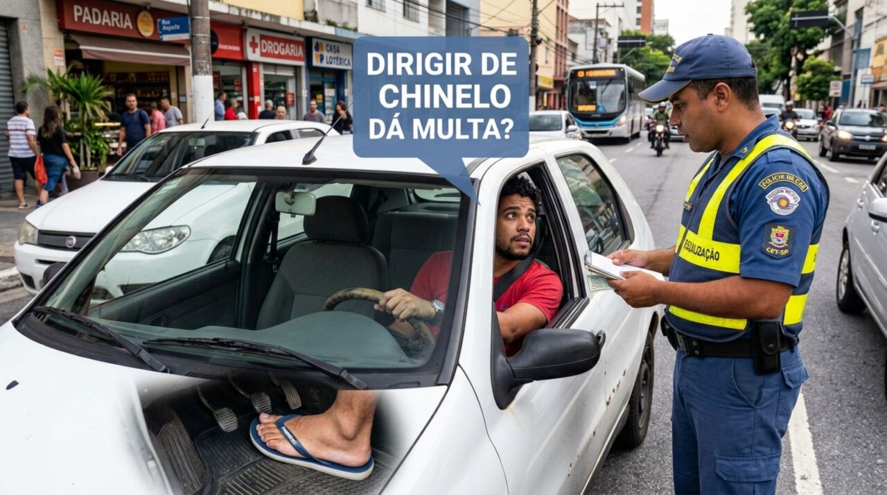 Motorista recebe multa por calçado diferente e agora conhece na prática o art. 252 do CTB