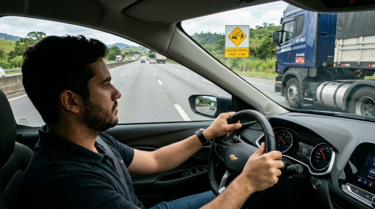 O que significa a placa de trânsito amarela em formato quadrado com um coqueiro no centro