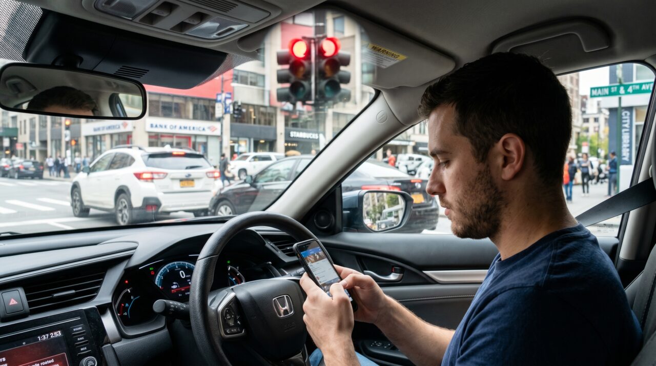 Situações permitidas para dirigir com apenas uma mão no volante