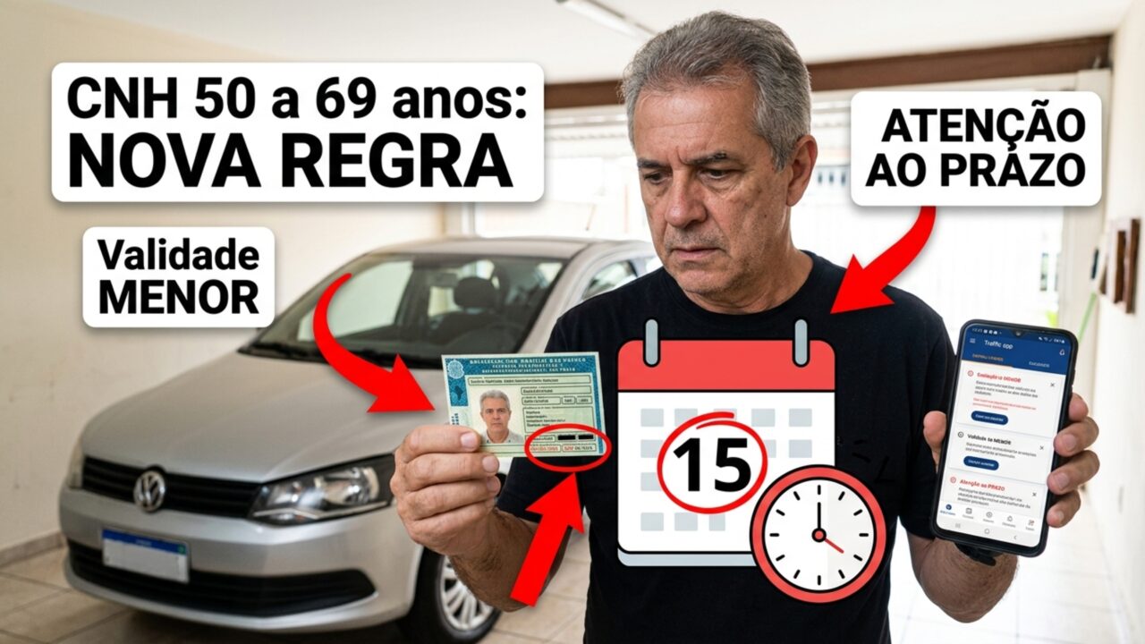 Comunicado alerta motoristas de 50 a 69 anos sobre detalhe importante na CNH