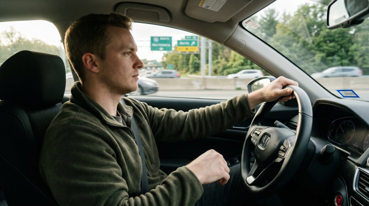 Situações permitidas para dirigir com apenas uma mão no volante