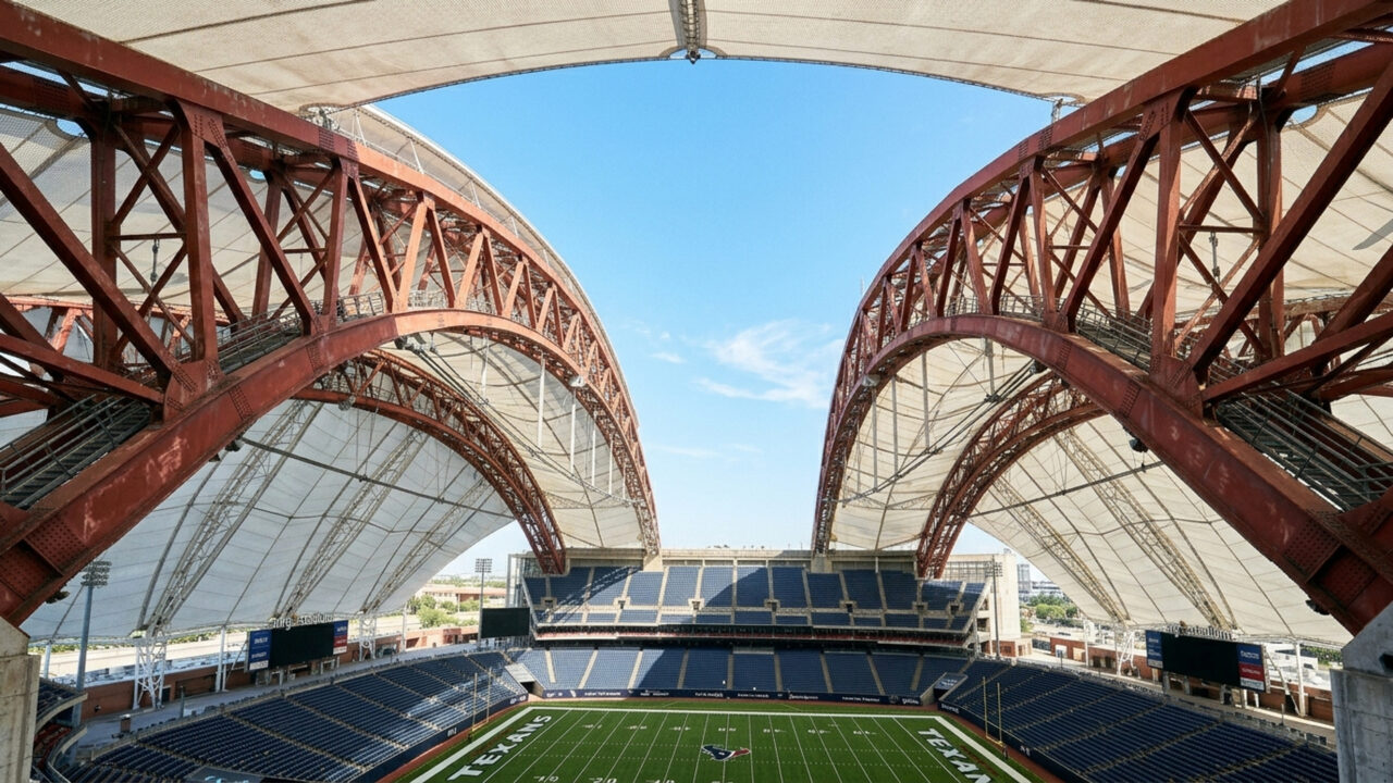 O monumental estádio de 68 mil lugares com cobertura retrátil de fibra de vidro foi selecionado para sediar grandes jogos da Copa do Mundo 2026