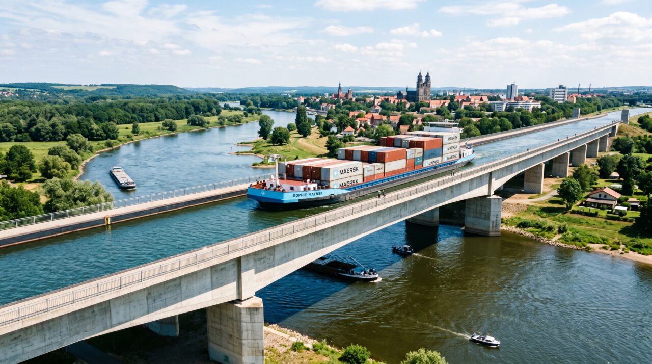 A impressionante engenharia da Ponte de Água de Magdeburg.
