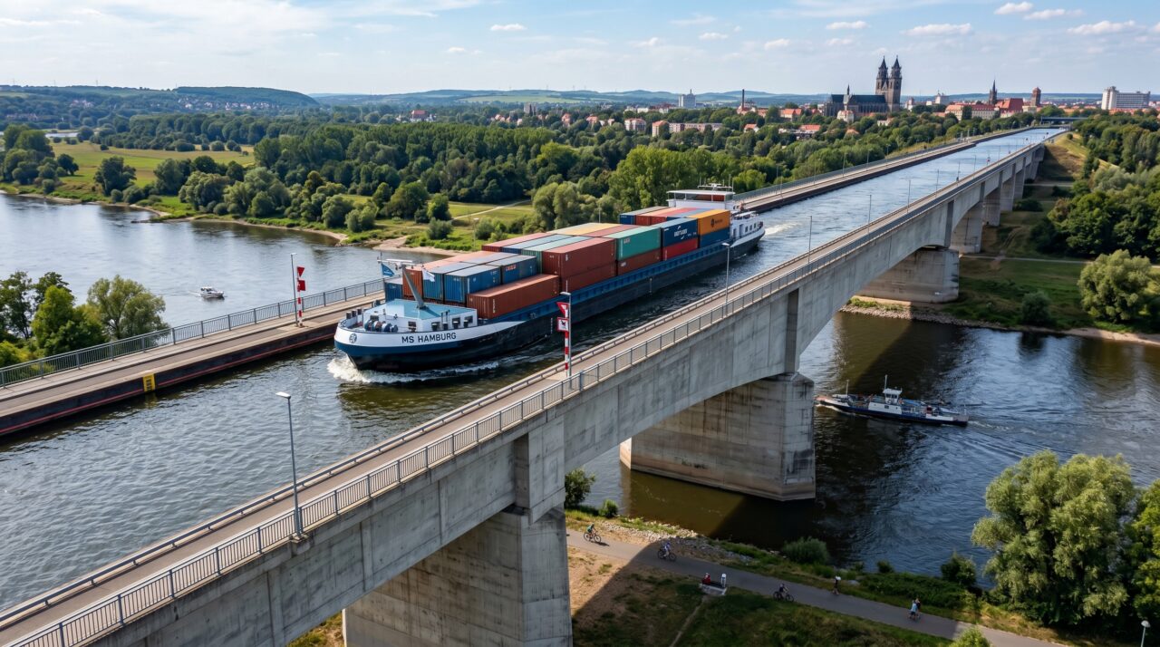 A impressionante engenharia da Ponte de Água de Magdeburg.