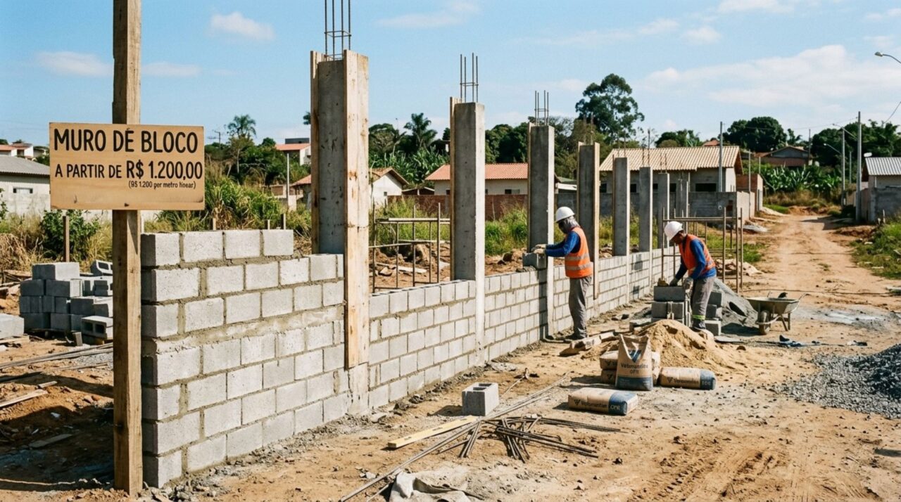 Quanto custa o preço médio para levantar um muro em 2026?