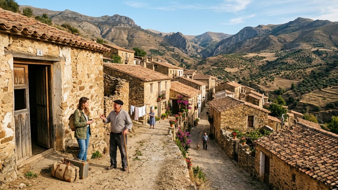 A vila com 40 habitantes está procurando novos moradores, oferecendo casas gratuitas, empregos e uma nova vida tranquila nas montanhas europeias