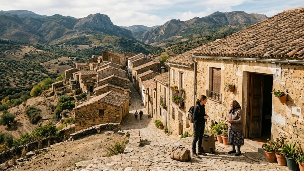 A vila com 40 habitantes está procurando novos moradores, oferecendo casas gratuitas, empregos e uma nova vida tranquila nas montanhas europeias