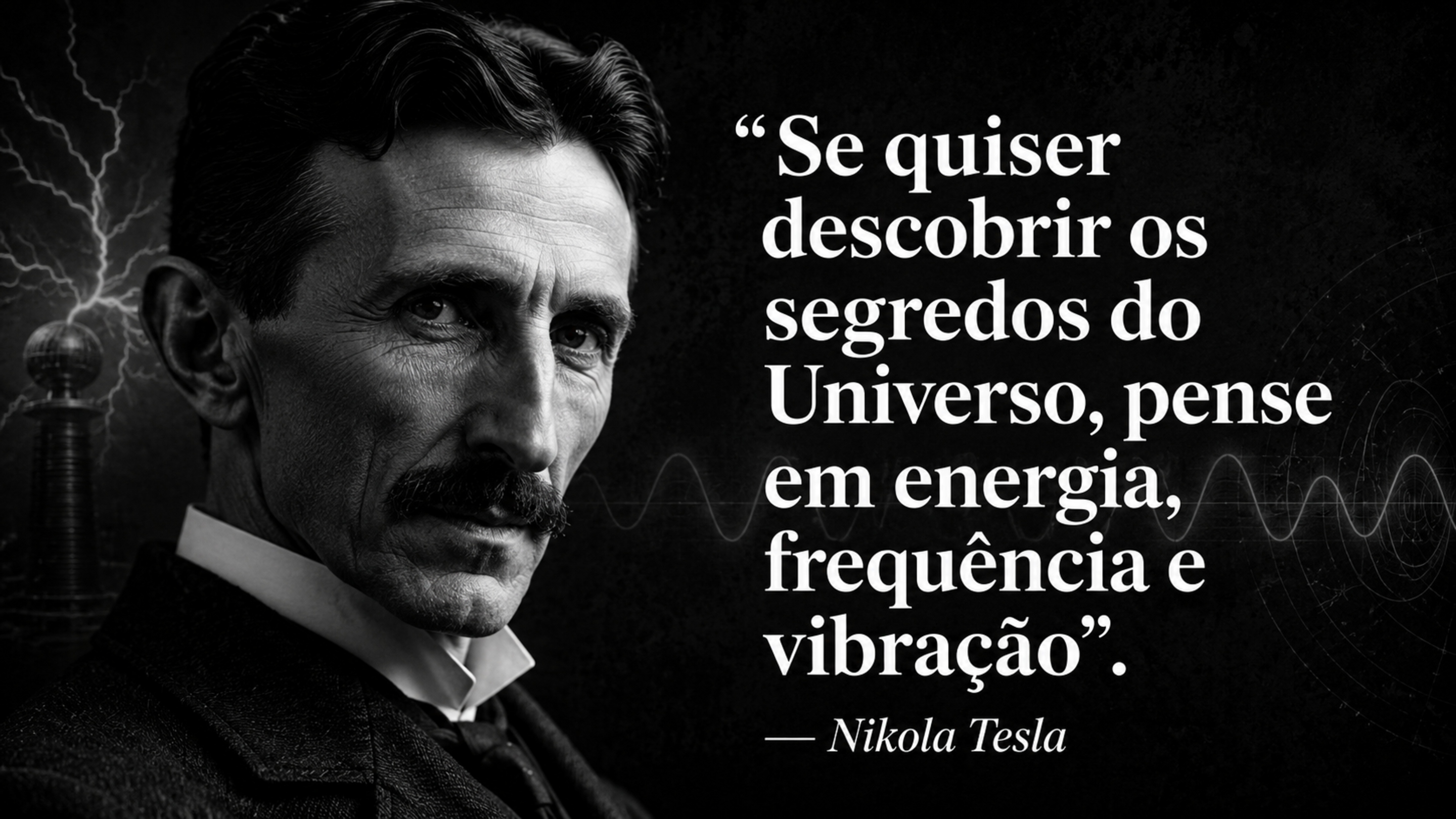 Nikolas Teslas Se você quiser descobrir os segredos do Universo, pense em termos de energia, frequência e vibração.