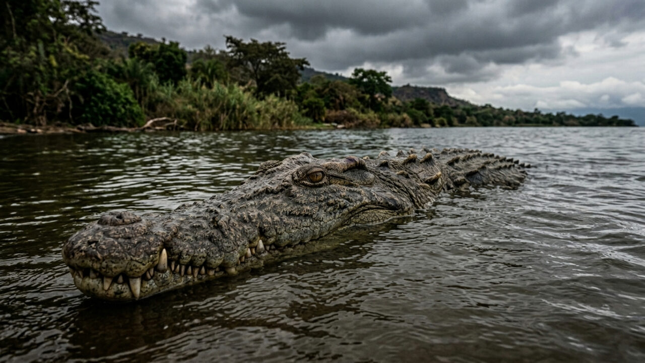 O lendário gigante do rio Ruzizi pesa mais de uma tonelada e acumula a fama de ter feito 300 vítimas; ele é o maior crocodilo já registrado na África