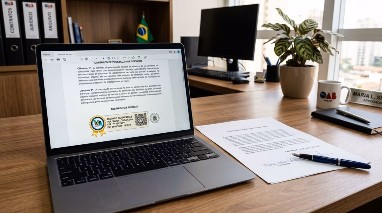 O que diz a lei sobre utilizar somente assinatura digital e quando ela vale o mesmo que a do papel?