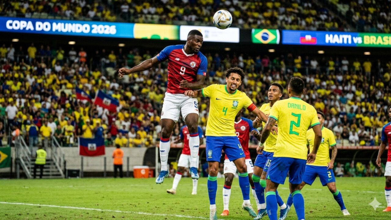O centroavante de 1,94m que é a principal arma do Haiti contra o Brasil