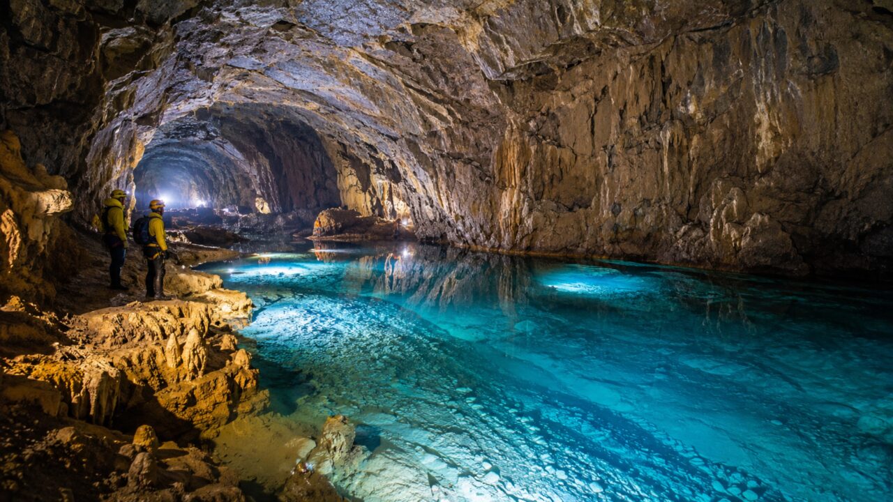 O maior lago termal subterrâneo do mundo é descoberto na Albânia, escondido em uma enorme caverna e preservado por milhares de anos