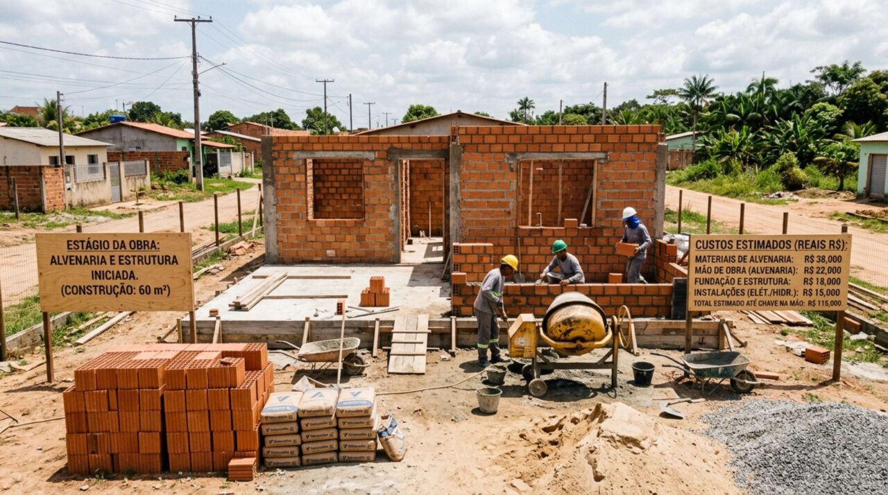 Quanto custa construir uma casa simples de 60 m² em 2026?