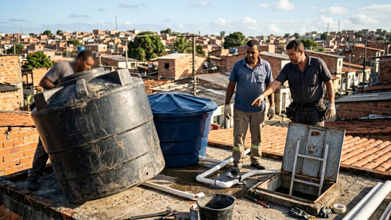 Quanto custa trocar a caixa d’água e por que o acesso ao telhado pode valer mais que o próprio reservatório?