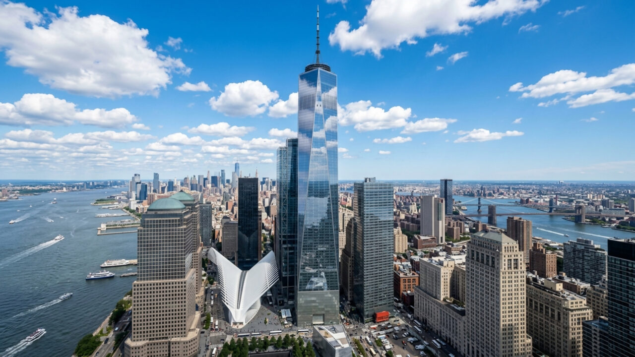 O imponente arranha-céu de 541 metros de altura erguido em 2014 destaca-se no horizonte de Nova York como o edifício mais alto de todo o Ocidente