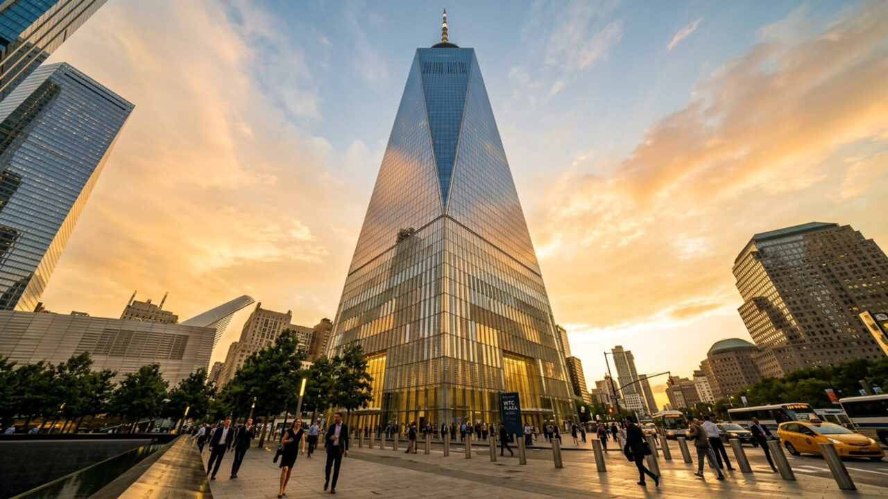 O imponente arranha-céu de 541 metros de altura erguido em 2014 destaca-se no horizonte de Nova York como o edifício mais alto de todo o Ocidente