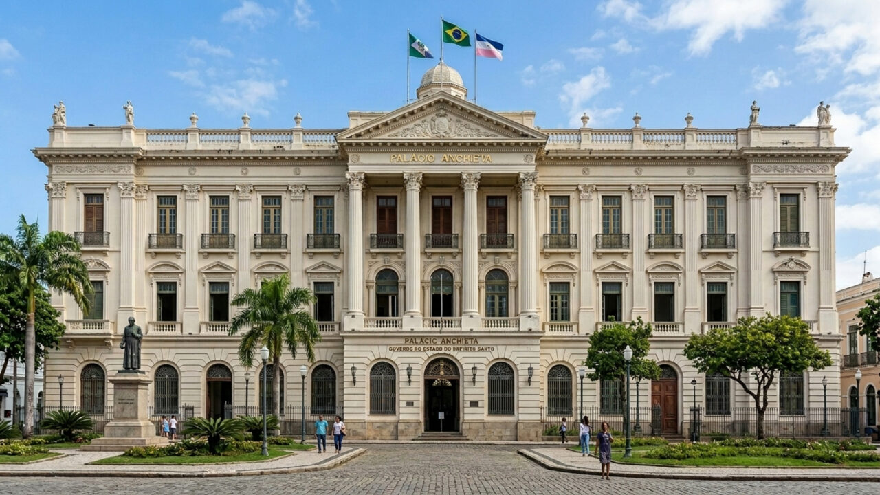Construído por padres jesuítas a partir de 1551, o palácio histórico no Espírito Santo é uma das sedes de governo mais antigas do território nacional