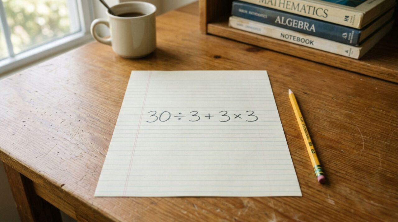 O desafio 30 ÷ 3 + 3 × 3 parece simples, mas 99% das pessoas erram