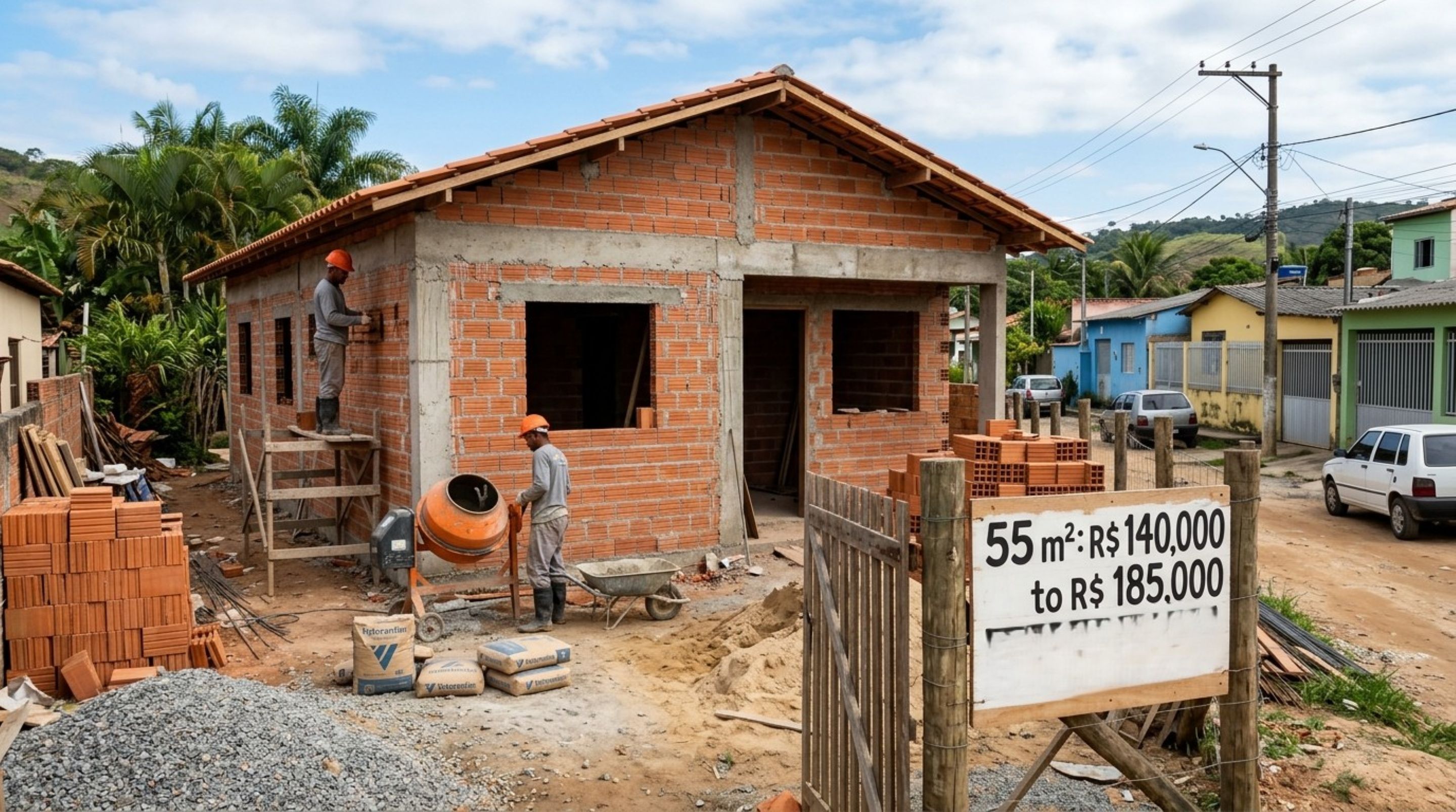 Quanto custa construir uma casa de 55 m² em 2026 e