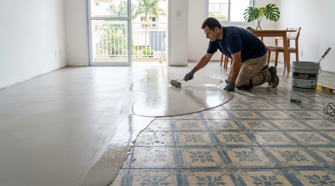 Não gaste dinheiro com piso e argamassa: com custo muito baixo, profissional ensina a renovar piso em passos simples, sem levantar poeira e entulho