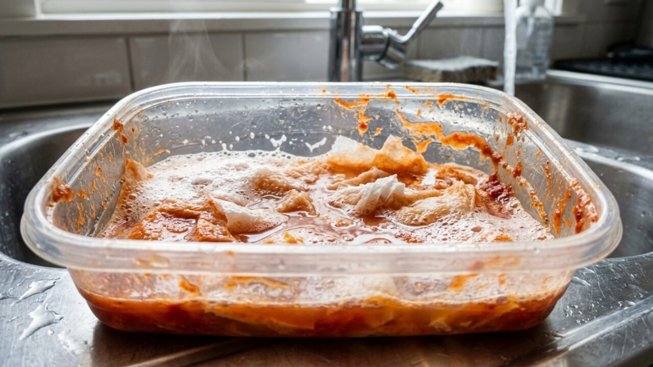 Adeus aos potes manchados, o truque com papel toalha e detergente contra molho de tomate