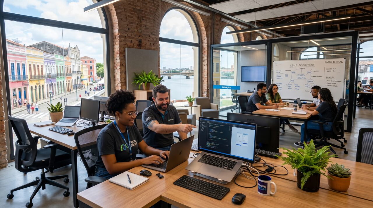 Mercado de trabalho e vagas de tecnologia no Porto Digital em Recife.