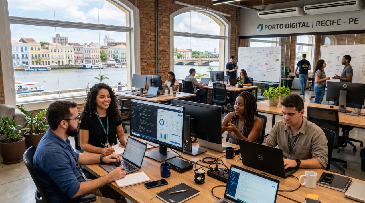 Mercado de trabalho e vagas de tecnologia no Porto Digital em Recife.