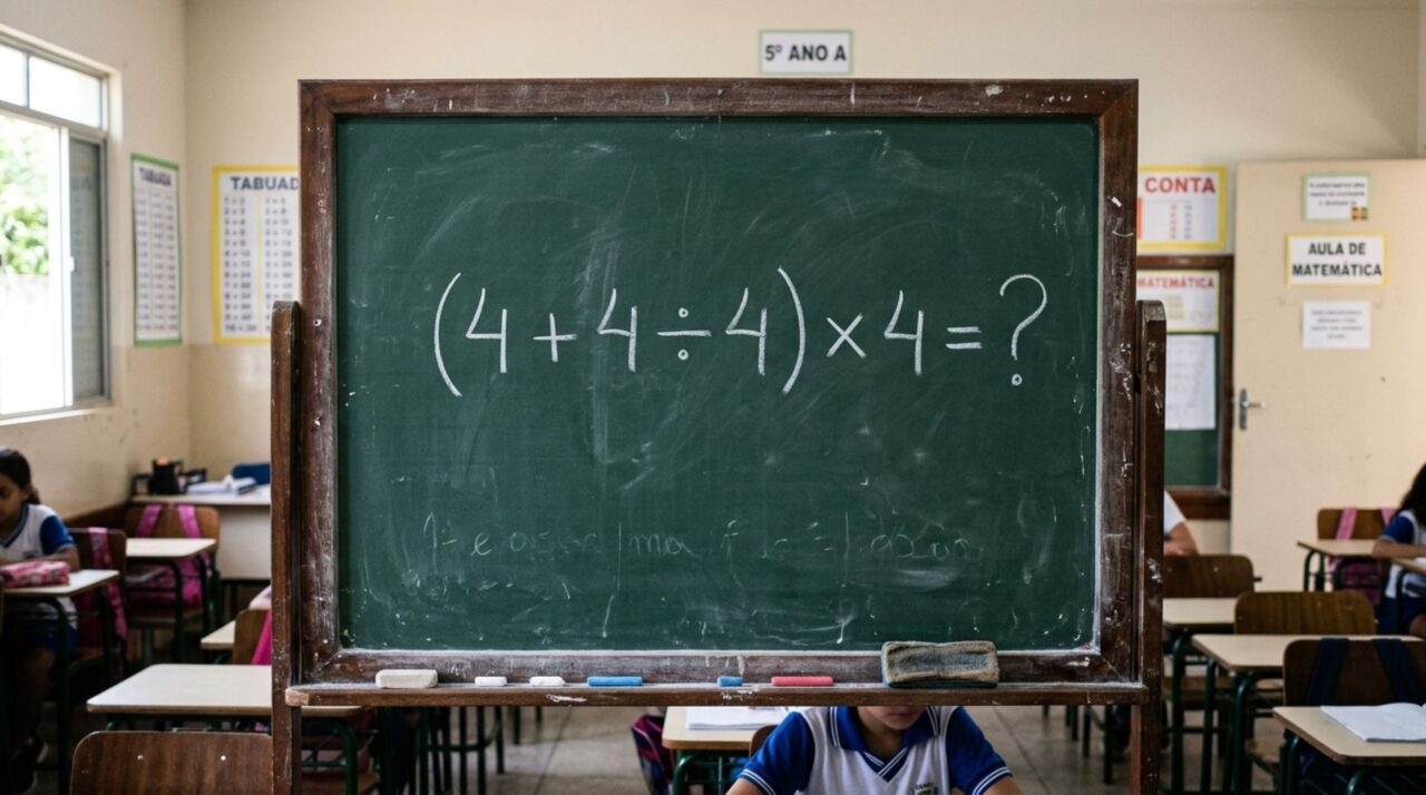 A conta (4 + 4 ÷ 4) × 4 parece brincadeira de criança, até todos errarem