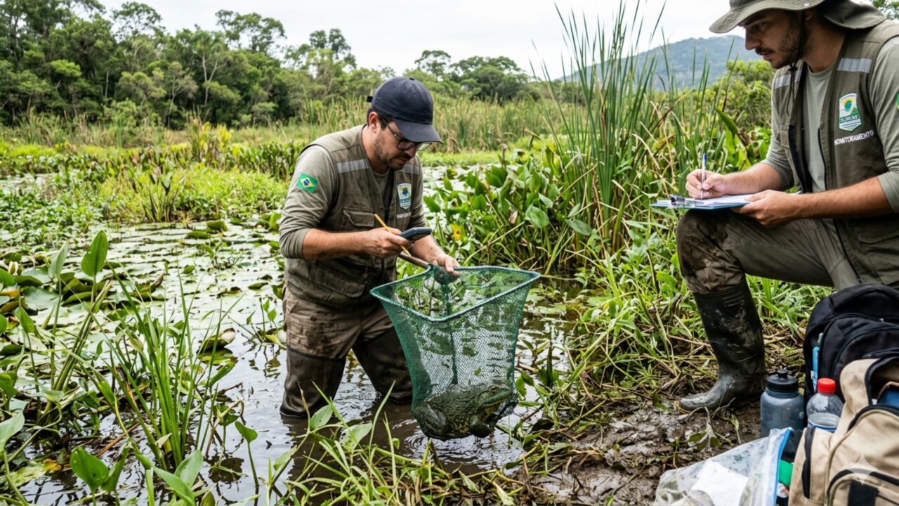 Rã-touro, uma invasora devorara de outros anfíbios que coloca até 20 mil ovos é achada em Florianópolis e acende alerta sobre ameaça à fauna nativa