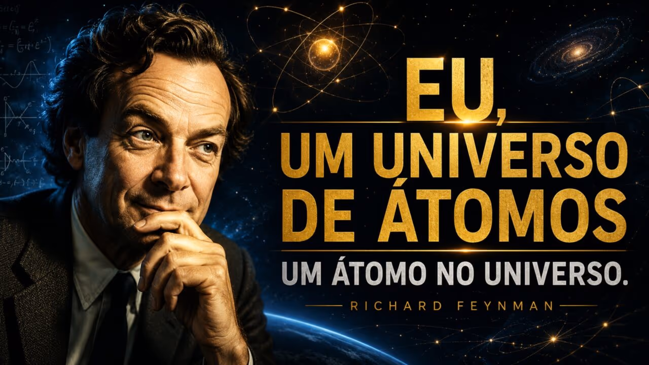 Richard Feynman, físico que viu o ser humano como matéria pensando sobre o próprio cosmos: “Eu, um universo de átomos, um átomo no universo”