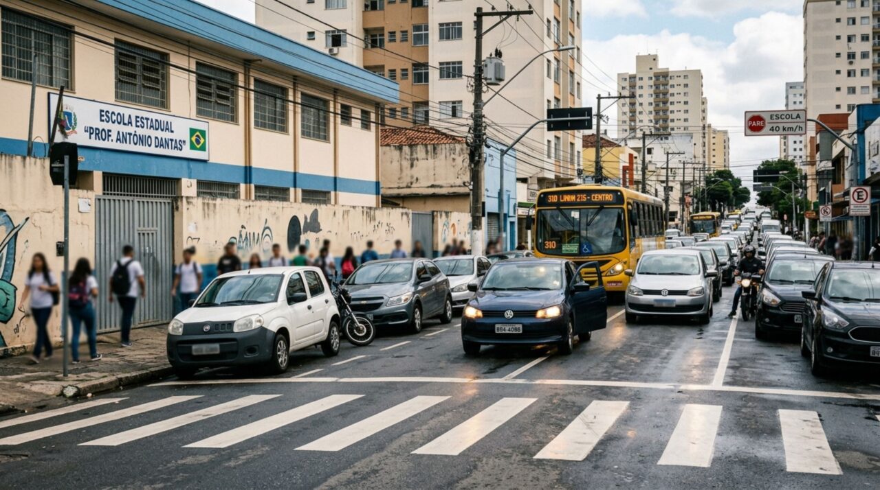 Pais que estacionam em fila dupla ao deixar o filho no colégio precisam conhecer a regra que o CTB considera essencial e que nem o pisca-alerta salva