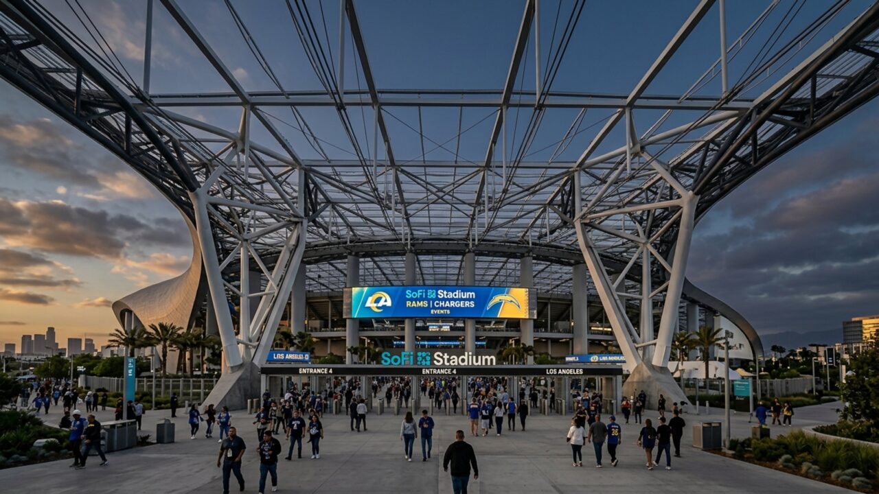 Com um telão de LED dupla face de 1.000 toneladas e capacidade para 70 mil pessoas, a arena em Los Angeles é o complexo mais tecnológico do planeta
