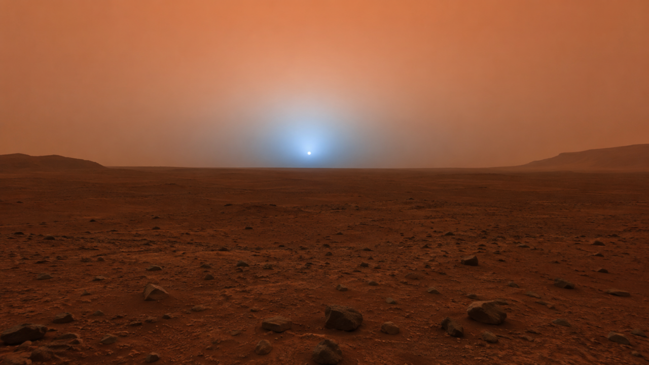 O pôr do sol azul de Marte parece mágico, mas revela algo importante sobre sua atmosfera