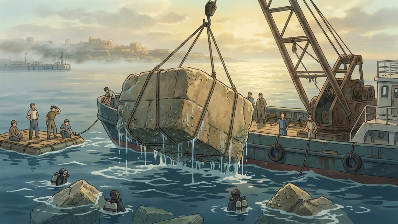 Após mais de 1.600 anos de história, arqueólogos trazem à superfície blocos de 80 toneladas de uma das Sete Maravilhas do mundo antigo