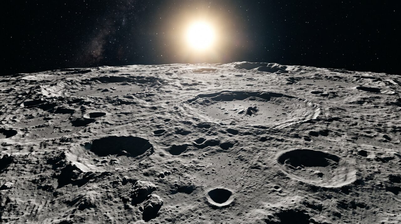 A presença de hélio-3 no solo da lua trazido pelos ventos solares e seu potencial energético.