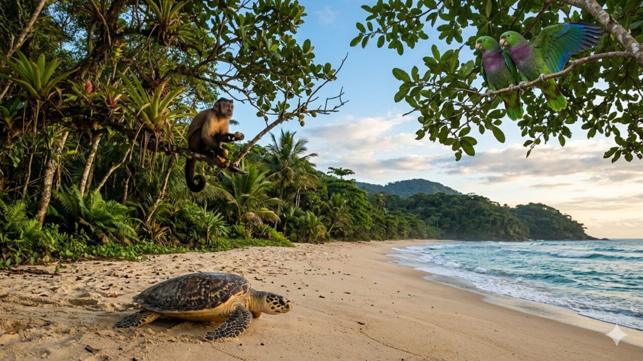 Tartaruga-de-pente, macaco-prego e papagaio-de-peito-venoso saem da lista de risco de extinção graças aos esforços comunitários
