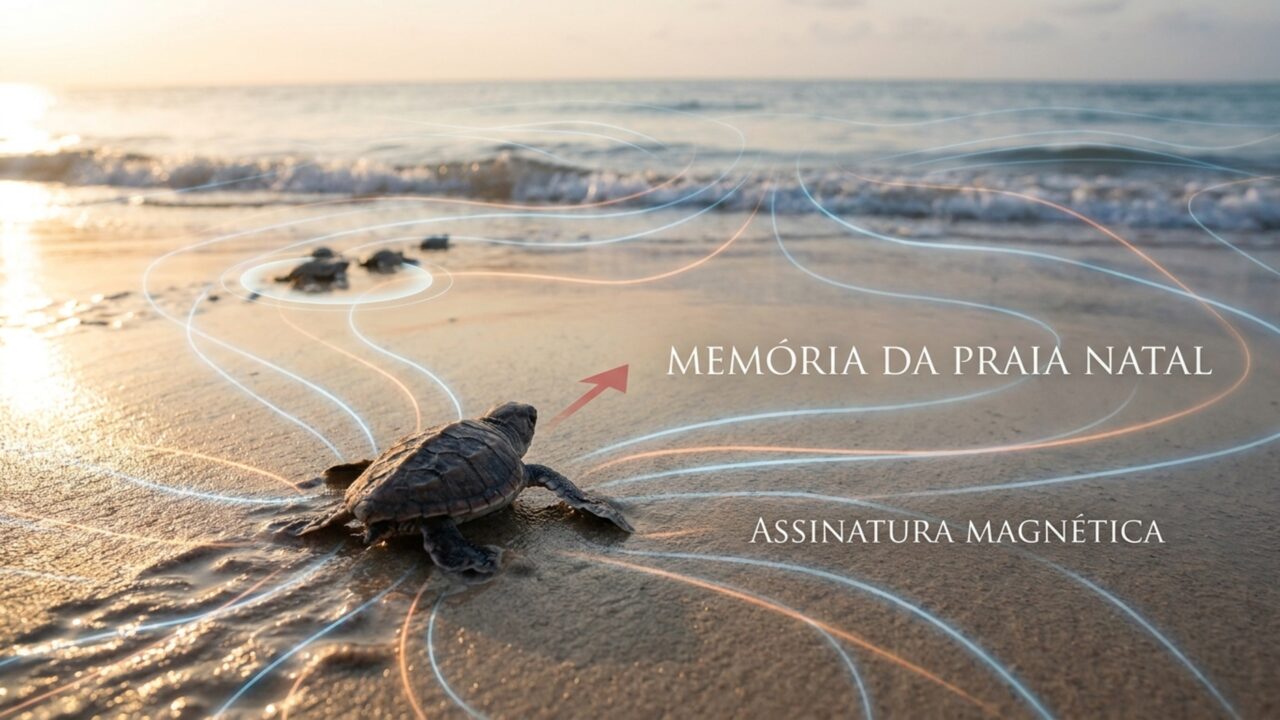 Mapeando anomalias no campo magnético da Terra, pesquisadores constataram que tartarugas marinhas navegam 20 anos pelo globo para botar ovos no exato metro de areia onde nasceram
