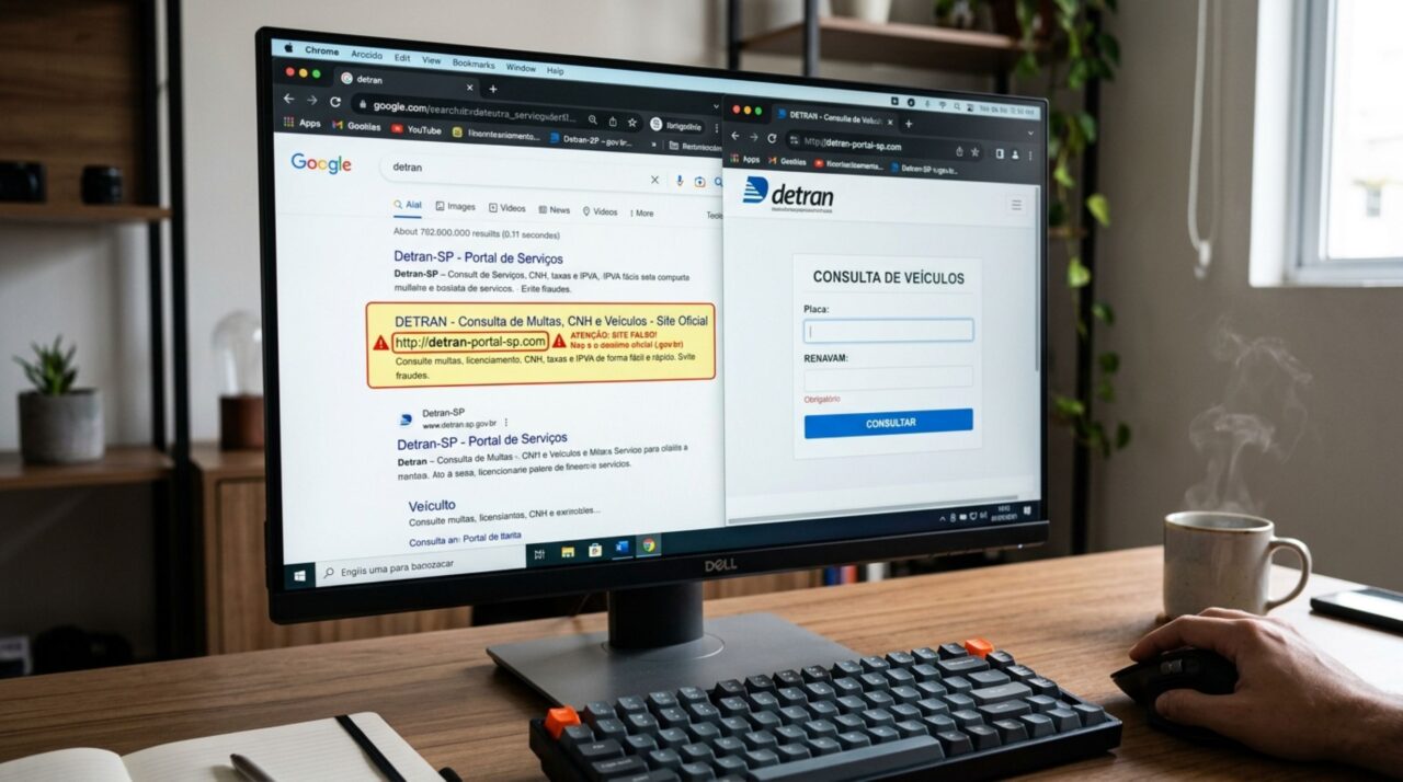 O Detran informa a todos que pesquisam no site online que devem ter atenção redobrada