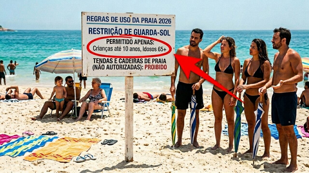 Nova regra em praia cobra R$ 60 de entrada e veta guarda-sóis para pessoas de 10 a 65 anos