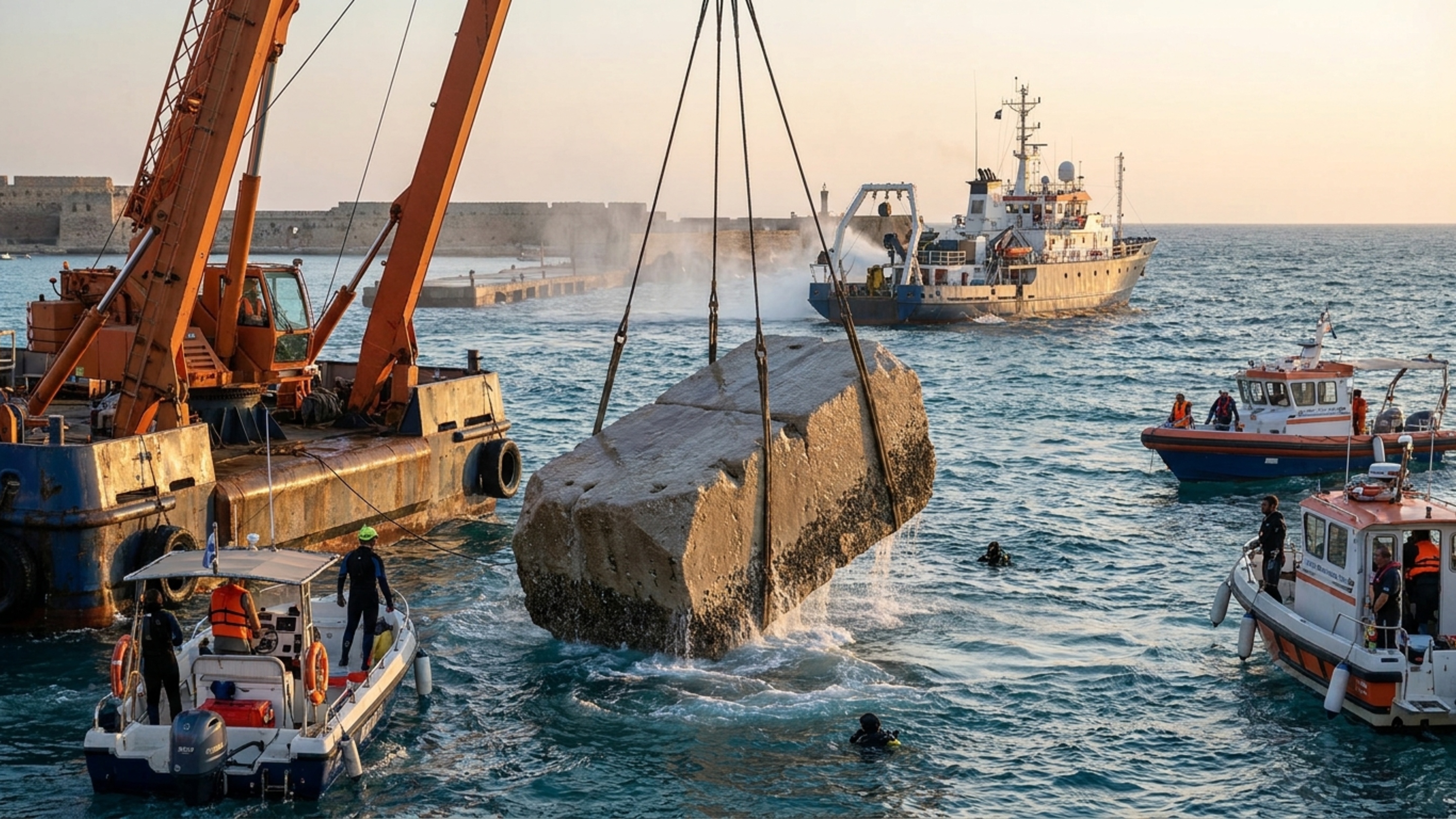 Após mais de 1.600 anos de história, arqueólogos trazem à superfície blocos de 80 toneladas de uma das Sete Maravilhas do mundo antigo