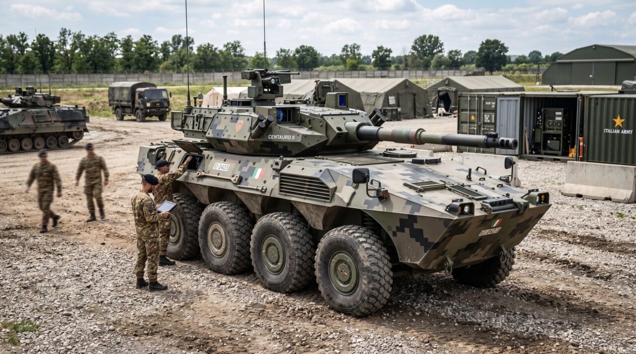 A escolha do blindado 8x8 Centauro II pelo Exército Brasileiro para modernizar a Cavalaria Mecanizada.