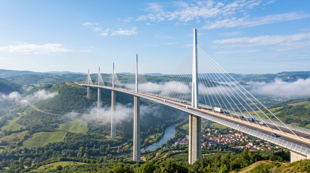 Engenharia e curiosidades sobre o Viaduto de Millau.