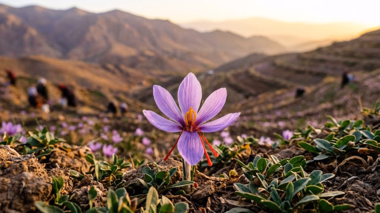 Quanto custa 1 grama de açafrão colhido fio por fio de flores roxas?