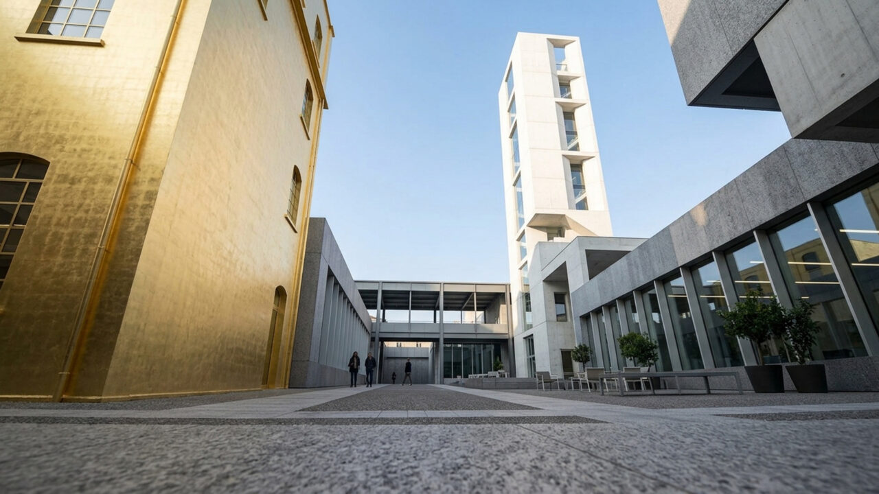 Com um edifício revestido de folhas de ouro de 24 quilates por Rem Koolhaas em 2015, o complexo de arte virou o ícone contemporâneo de Milão