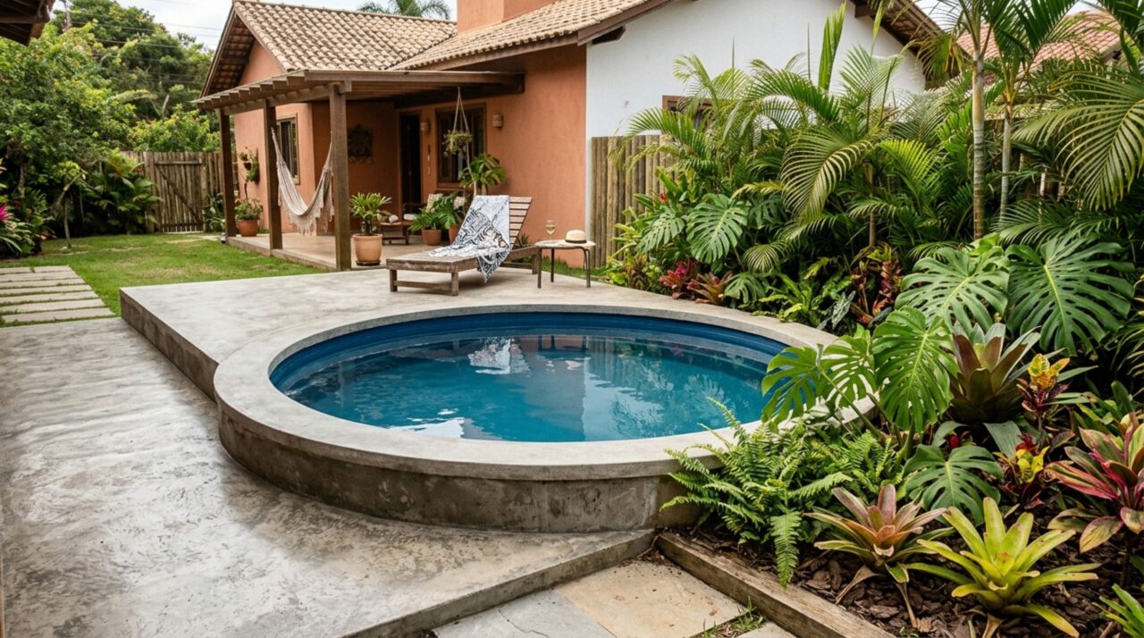 Pedreiro inventa piscina superbarata utilizando apenas uma caixa d’água velha e tijolo