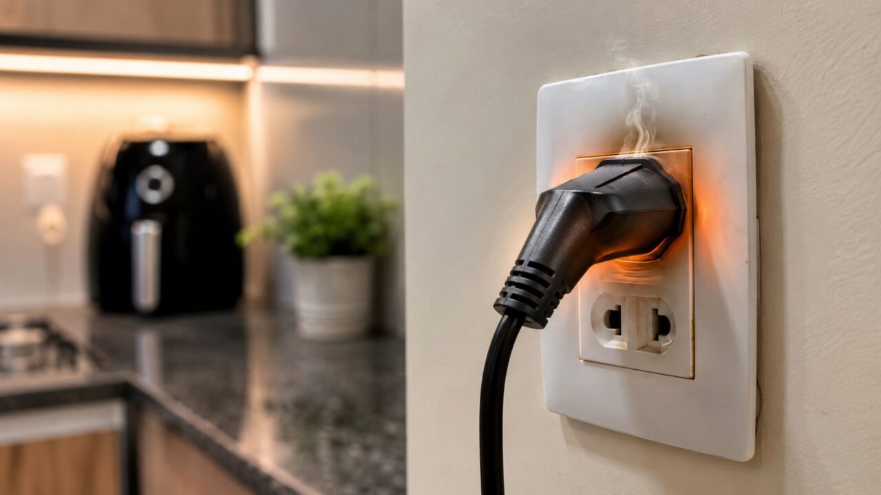 O perigo de usar fios finos demais nas tomadas da cozinha e do chuveiro elétrico