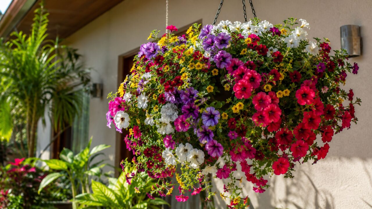 O que fazer com cestos de flores suspensos para criar um visual exuberante durante todo o verão