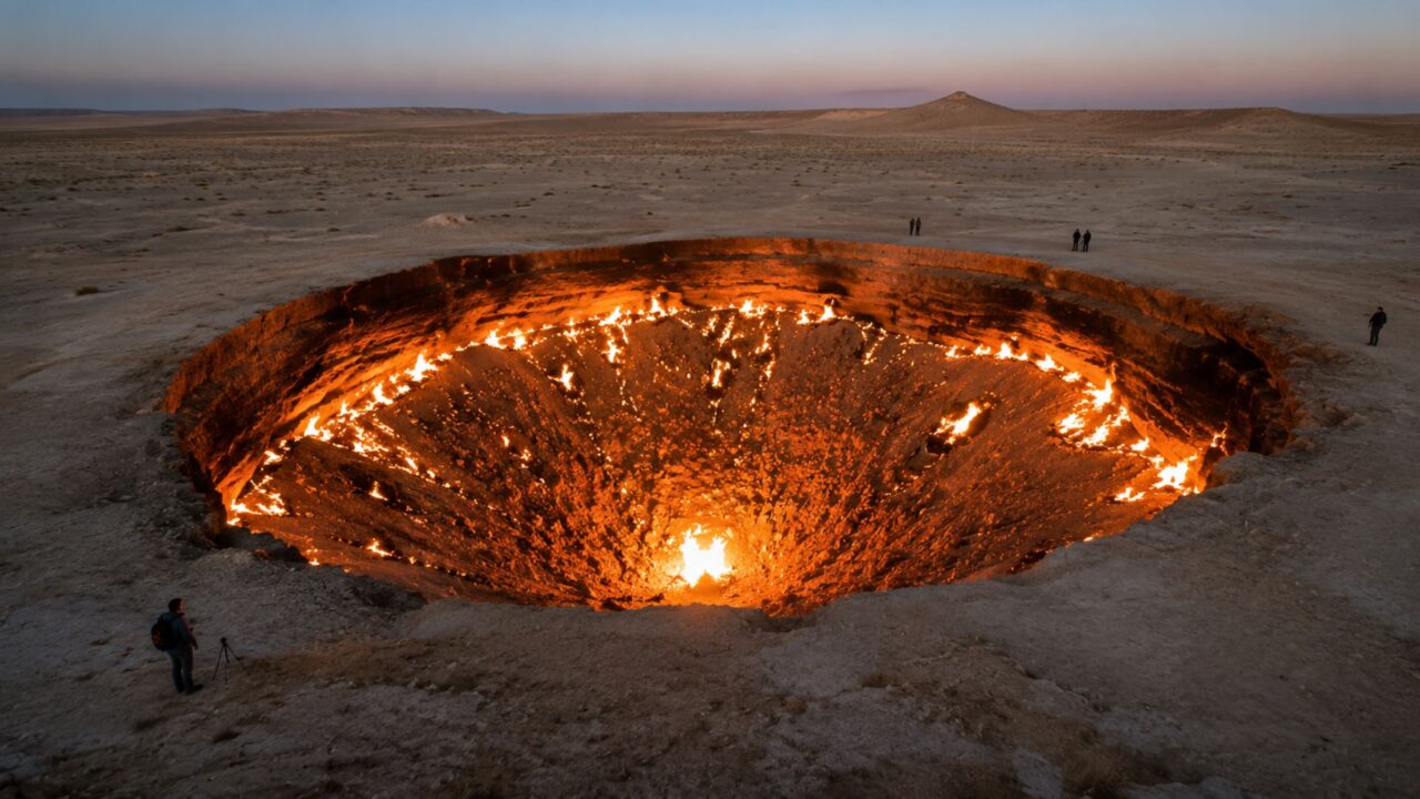 Darvaza reúne fogo contínuo, gás natural e interesse científico em ambiente extremo
